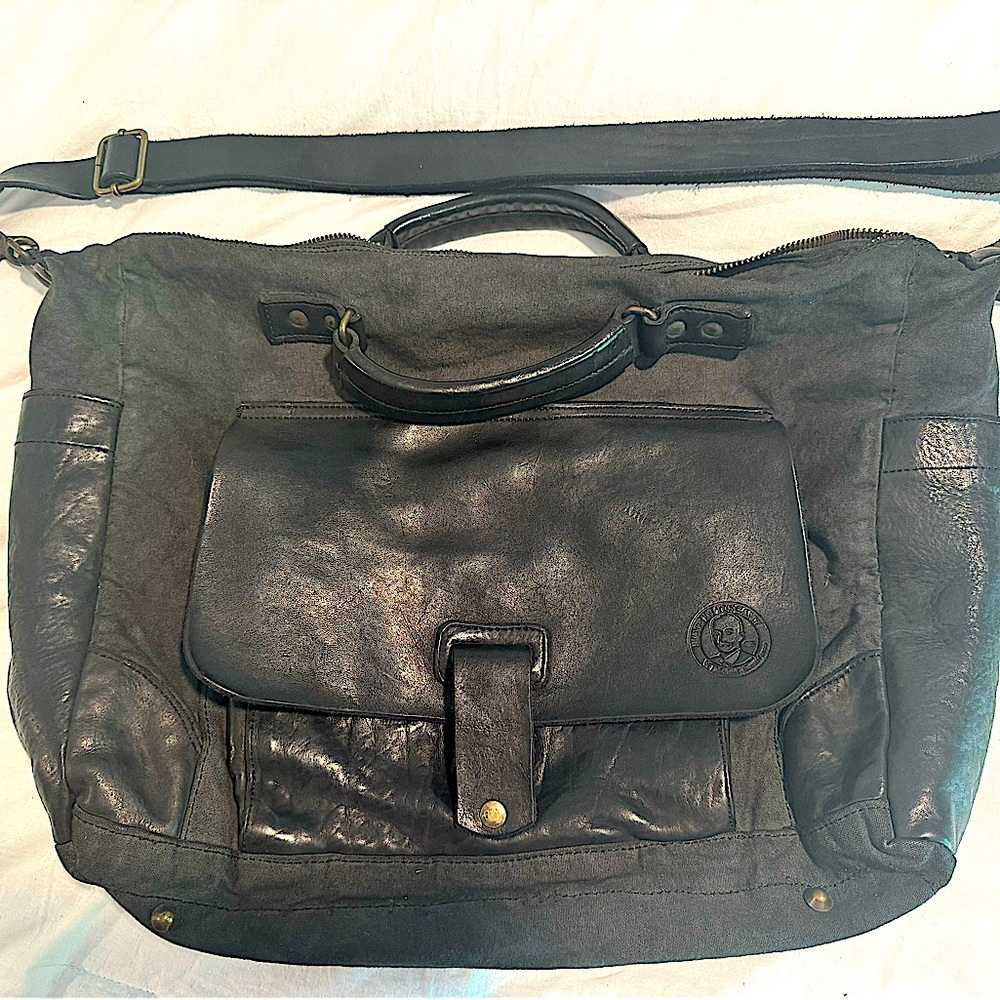 Maledetti Toscani bag calf leather/canvas. Made in Tuscany Italy! EUC!